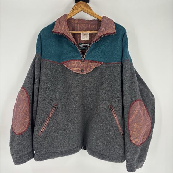 Vintage Think Pink Anorak Fleece Jacket Mens XXL Aztec Polartec 80’s 90’s Mens - Picture 1 of 9